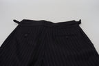 Dolce & Gabbana Black Wool Striped Chino Pants - Zeiniez