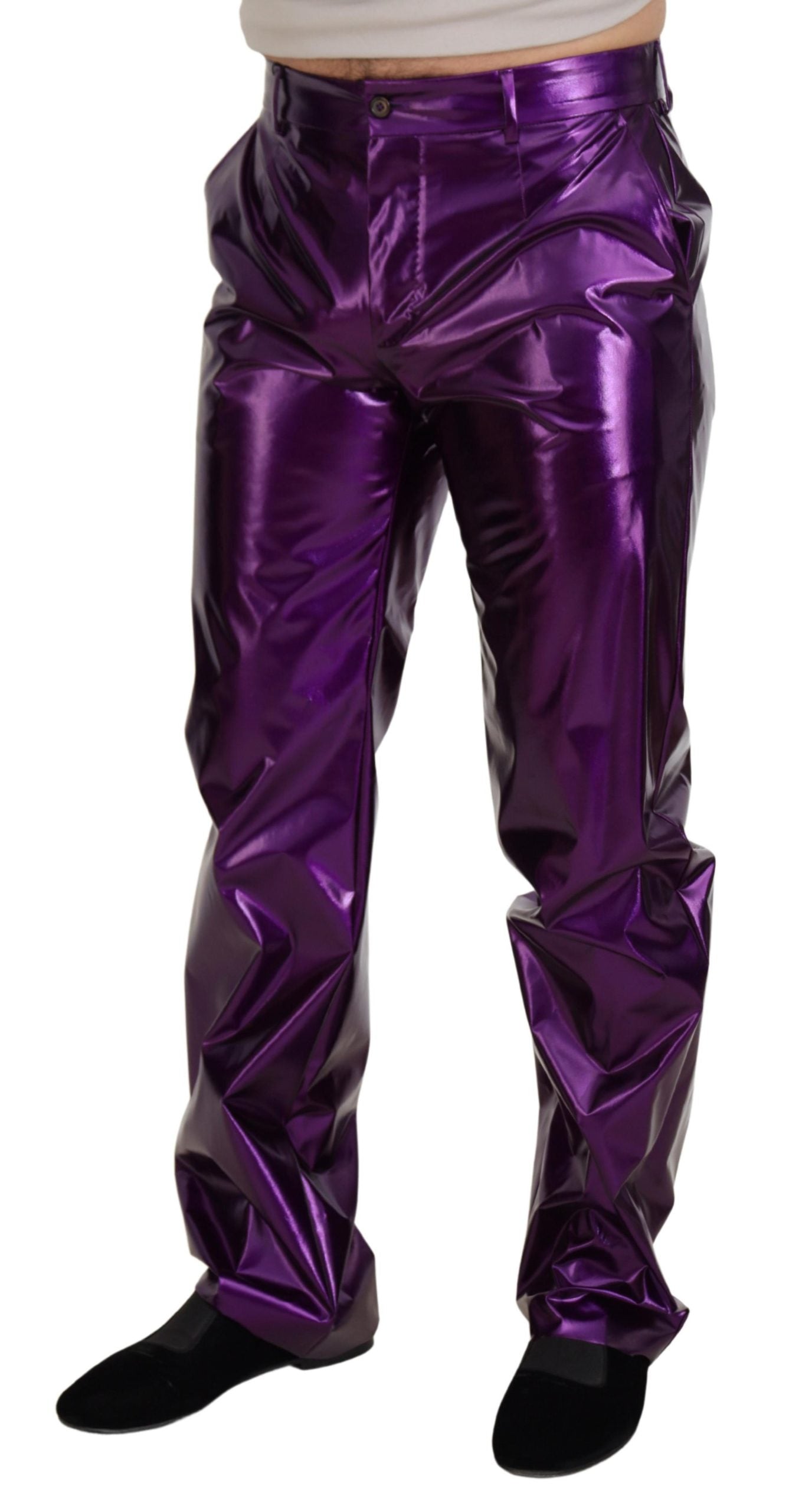 Dolce & Gabbana Purple Shining Men Casual Pants - Zeiniez
