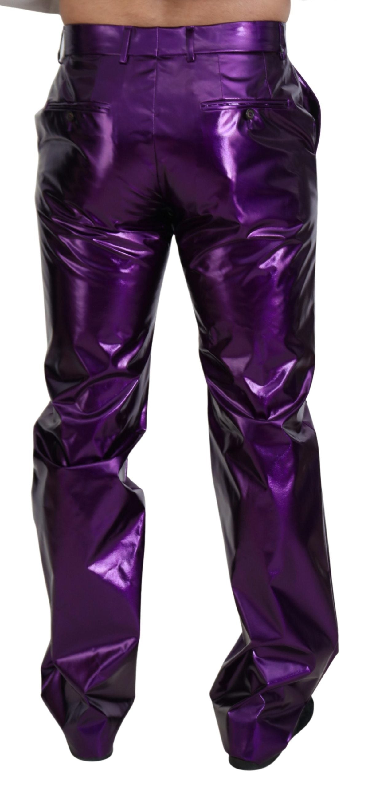 Dolce & Gabbana Purple Shining Men Casual Pants - Zeiniez