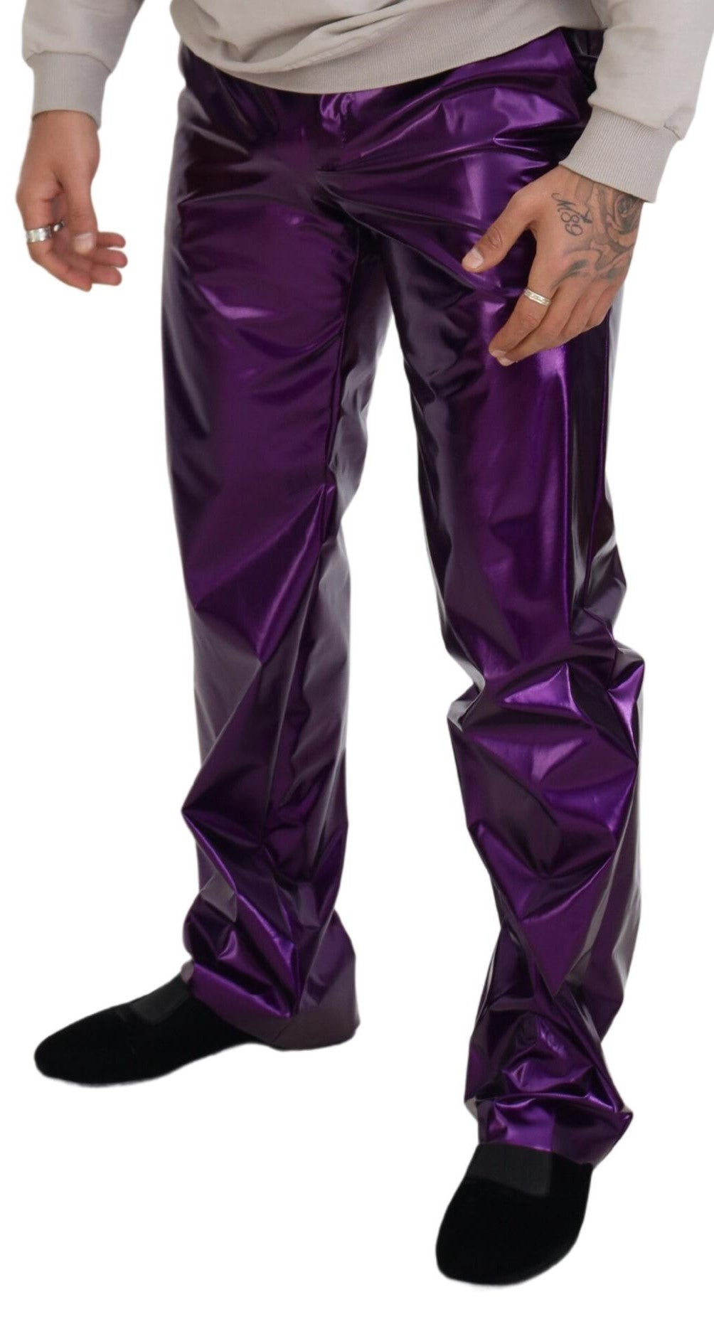 Dolce & Gabbana Purple Shining Men Casual Pants - Zeiniez