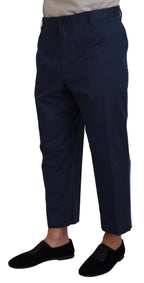 Dolce & Gabbana Blue Cotton Men Cropped Pants - Zeiniez