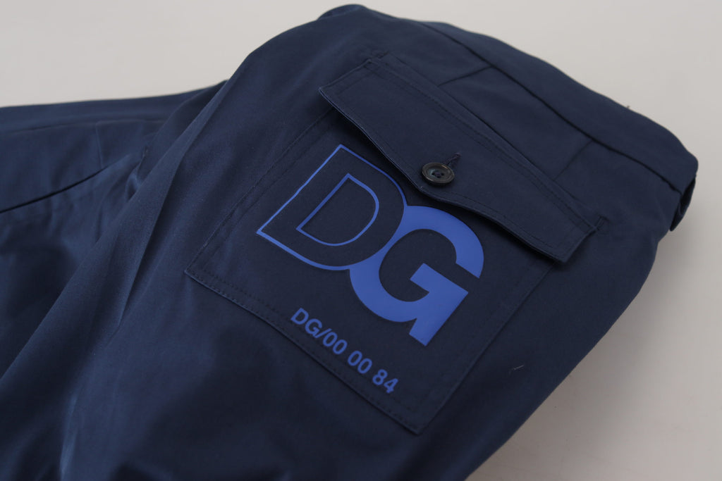 Dolce & Gabbana Blue Cotton Men Cropped Pants - Zeiniez