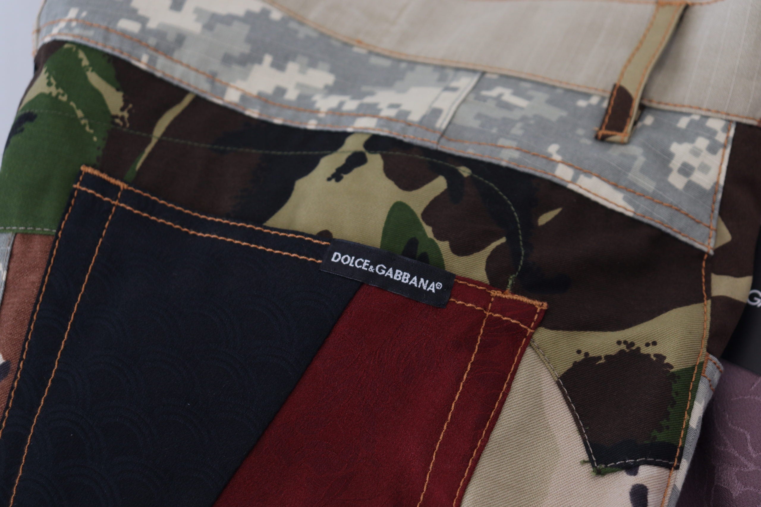 Dolce & Gabbana Multicolor Silk Patchwork Men Denim Jeans - Zeiniez