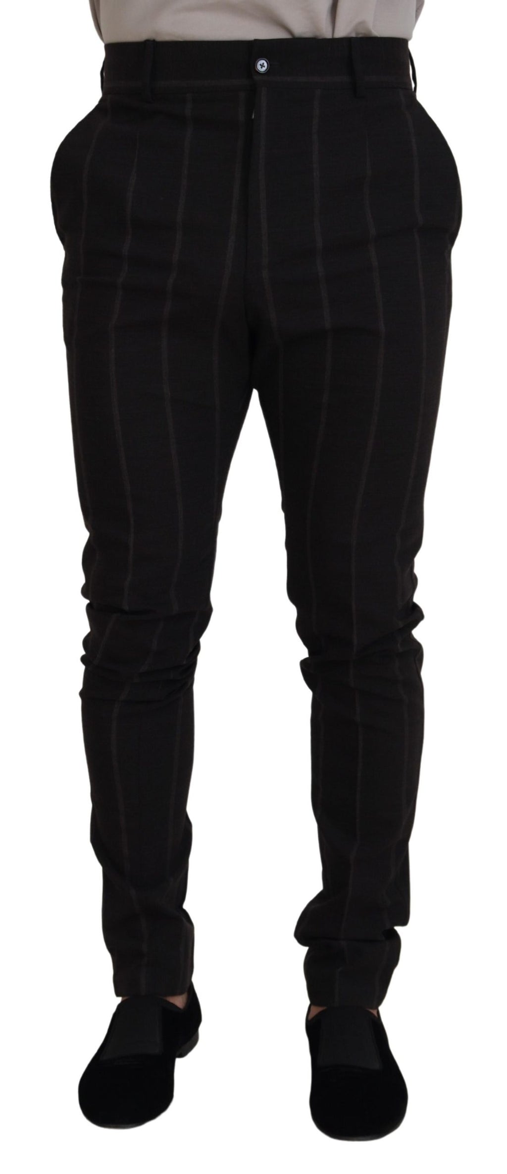 Dolce & Gabbana Black Wool Chino Formal Men Pants - Zeiniez