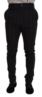 Dolce & Gabbana Black Wool Chino Formal Men Pants - Zeiniez