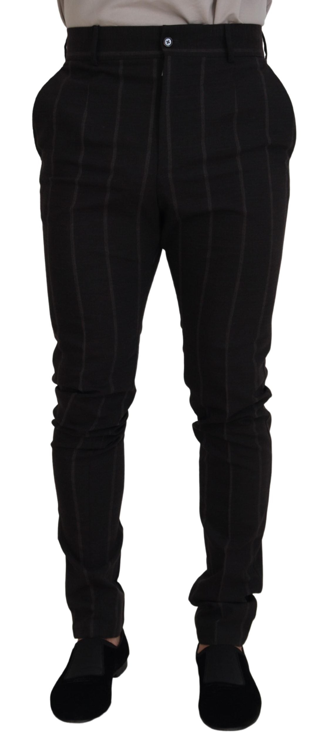 Dolce & Gabbana Black Wool Chino Formal Men Pants - Zeiniez