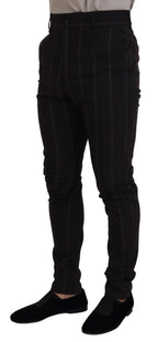 Dolce & Gabbana Black Wool Chino Formal Men Pants - Zeiniez