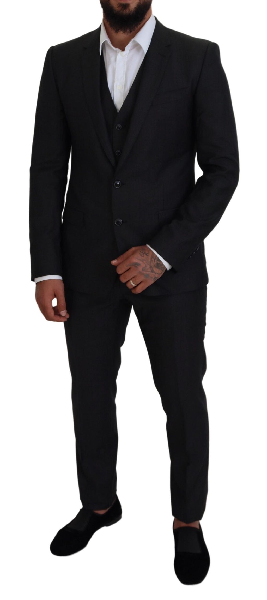 Dolce & Gabbana Gray MARTINI 3 Piece Slim Fit Suit - Zeiniez