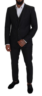 Dolce & Gabbana Gray MARTINI 3 Piece Slim Fit Suit - Zeiniez