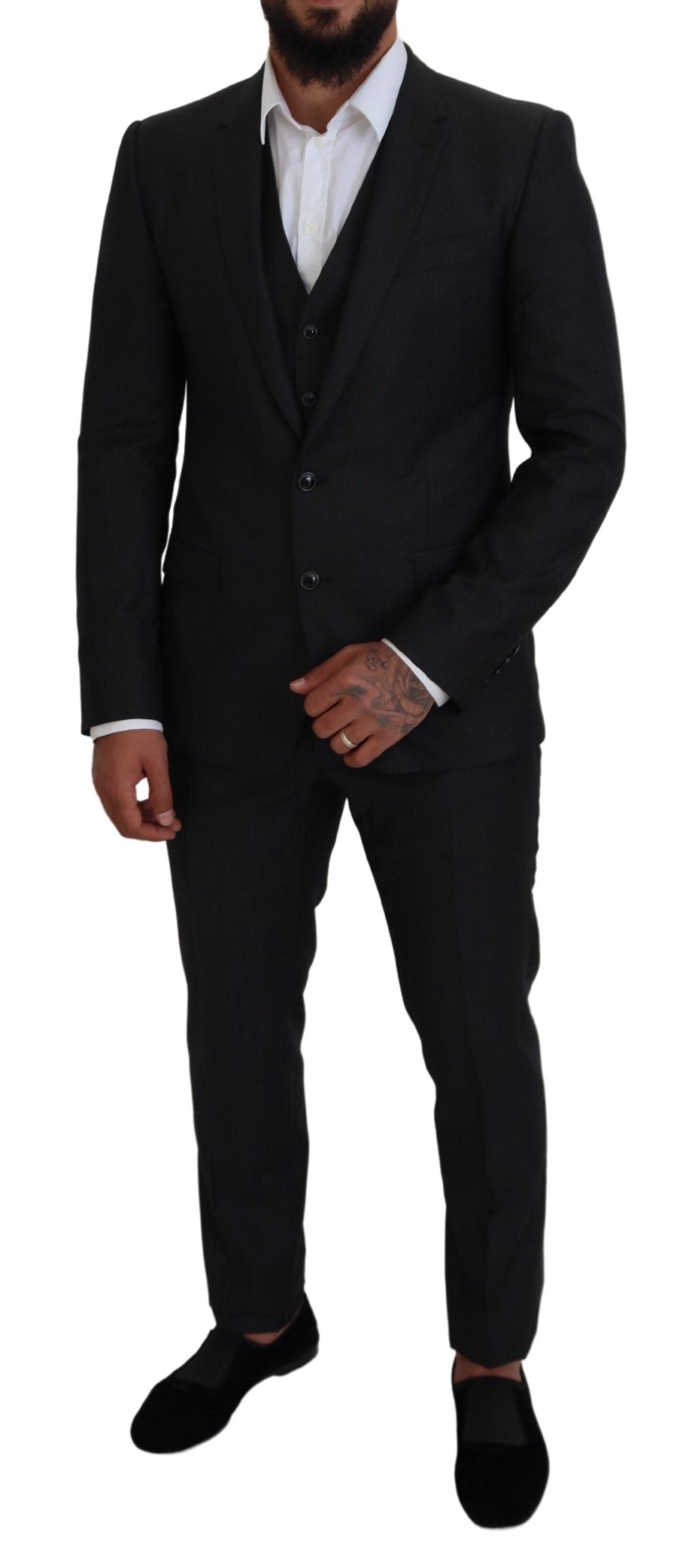 Dolce & Gabbana Gray MARTINI 3 Piece Slim Fit Suit - Zeiniez