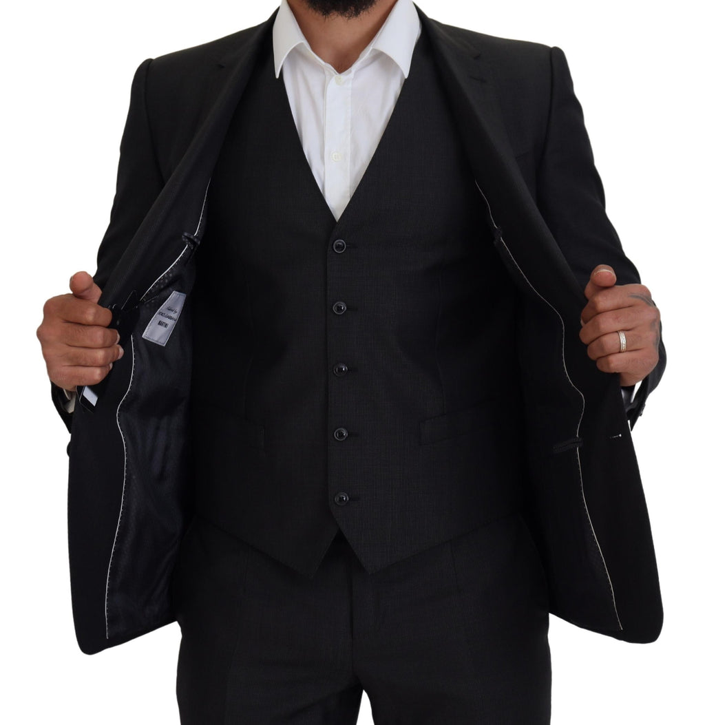 Dolce & Gabbana Gray MARTINI 3 Piece Slim Fit Suit - Zeiniez