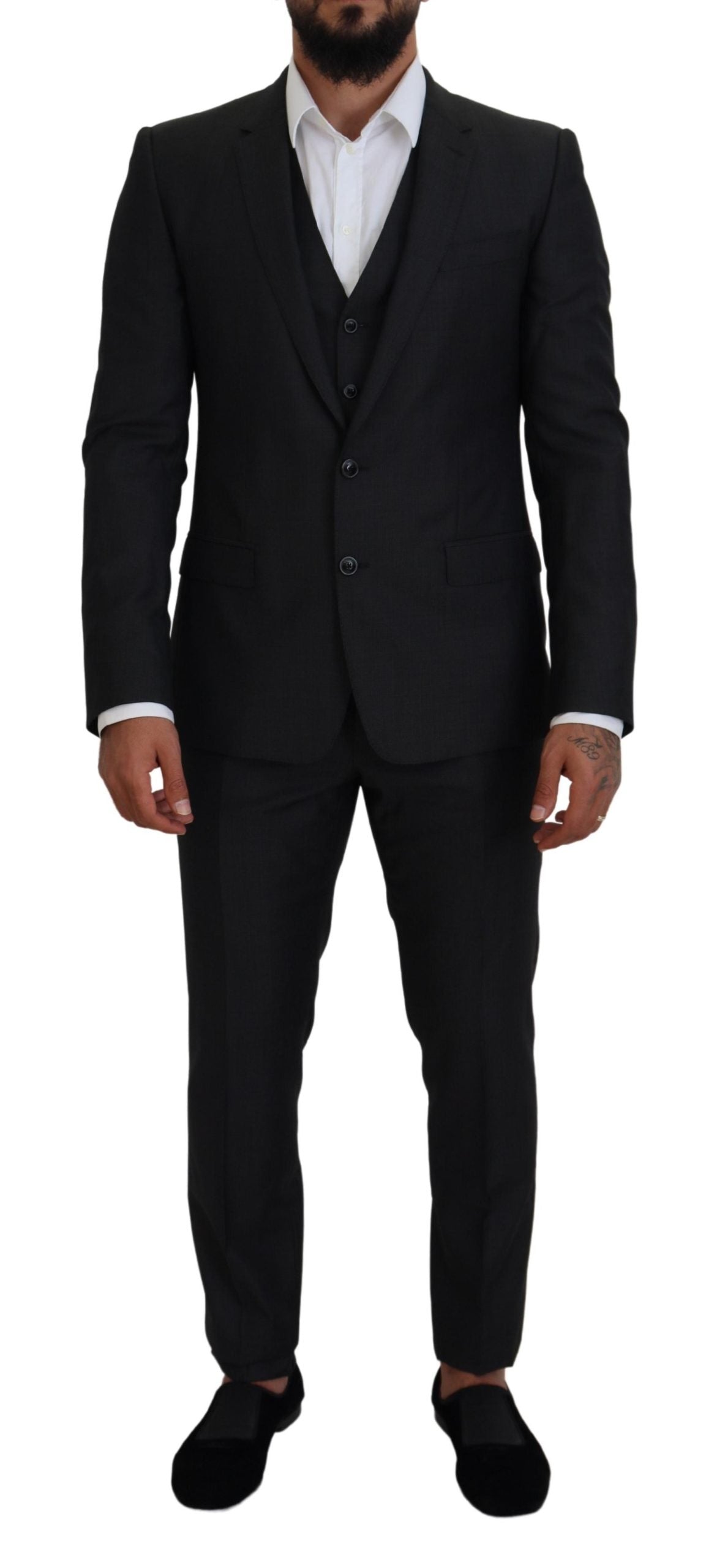 Dolce & Gabbana Gray MARTINI 3 Piece Slim Fit Suit - Zeiniez