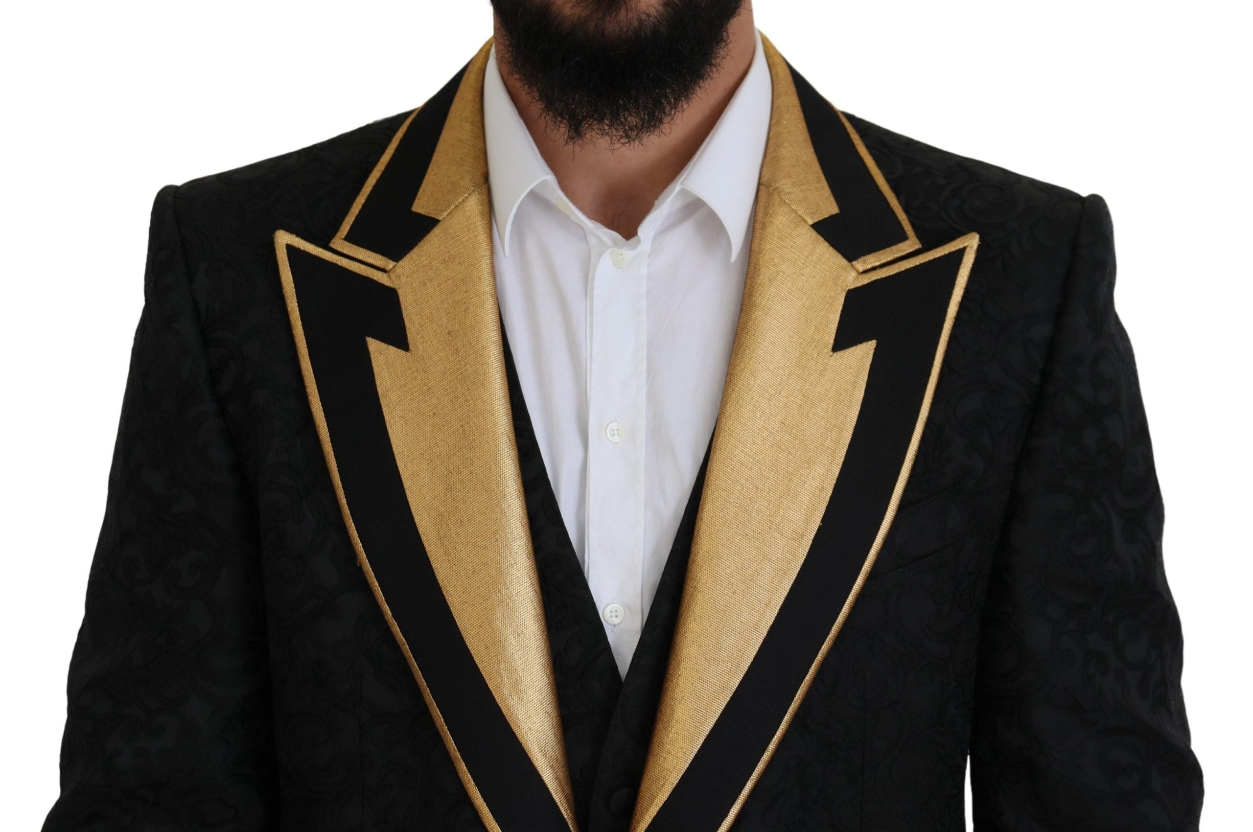 Dolce & Gabbana Black Gold Fantasy Tuxedo Slim Fit Suit - Zeiniez
