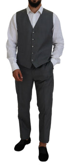 Dolce & Gabbana Gray MARTINI 3 Piece Slim Fit Suit - Zeiniez