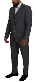 Dolce & Gabbana Gray MARTINI 3 Piece Slim Fit Suit - Zeiniez