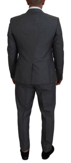 Dolce & Gabbana Gray MARTINI 3 Piece Slim Fit Suit - Zeiniez