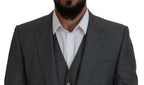 Dolce & Gabbana Gray MARTINI 3 Piece Slim Fit Suit - Zeiniez