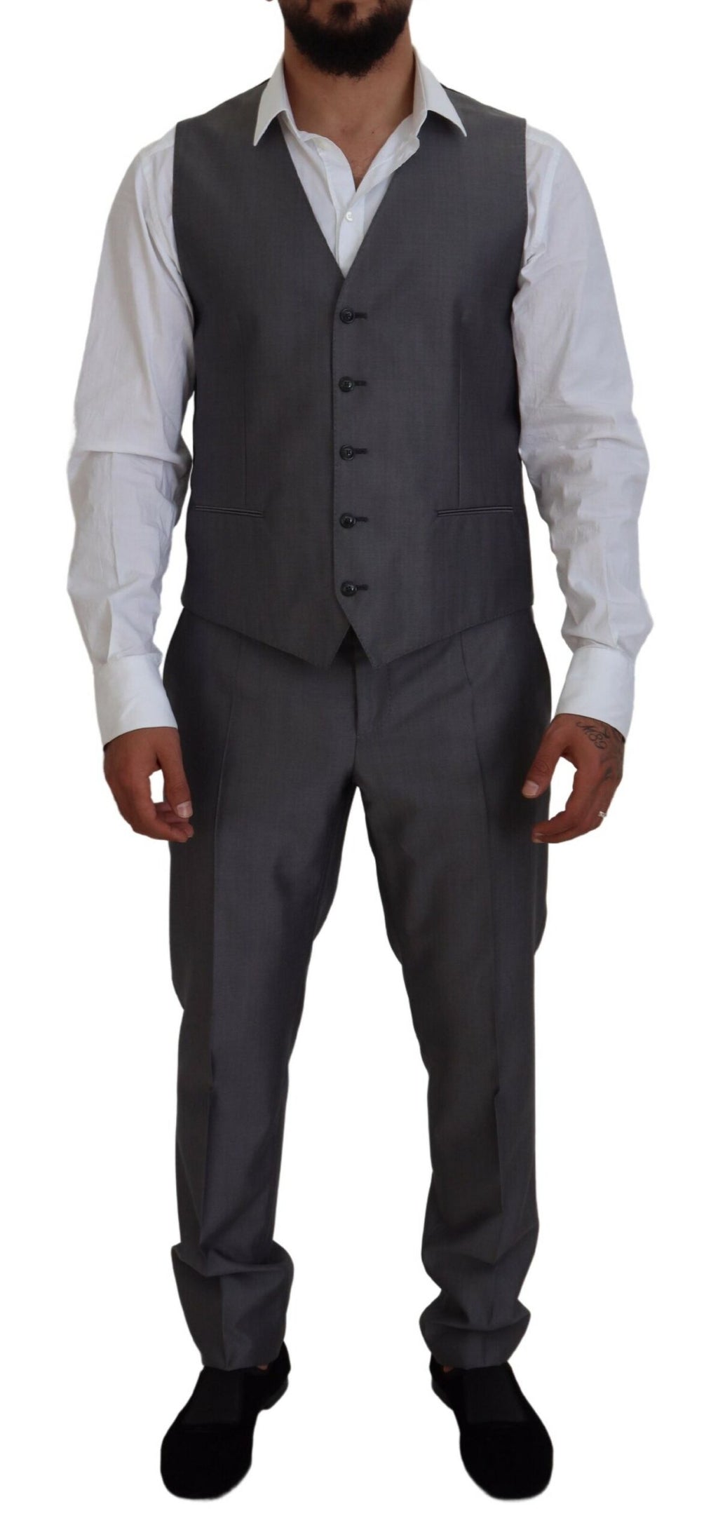 Dolce & Gabbana Gray SICILIA 3 Piece Slim Fit Suit - Zeiniez
