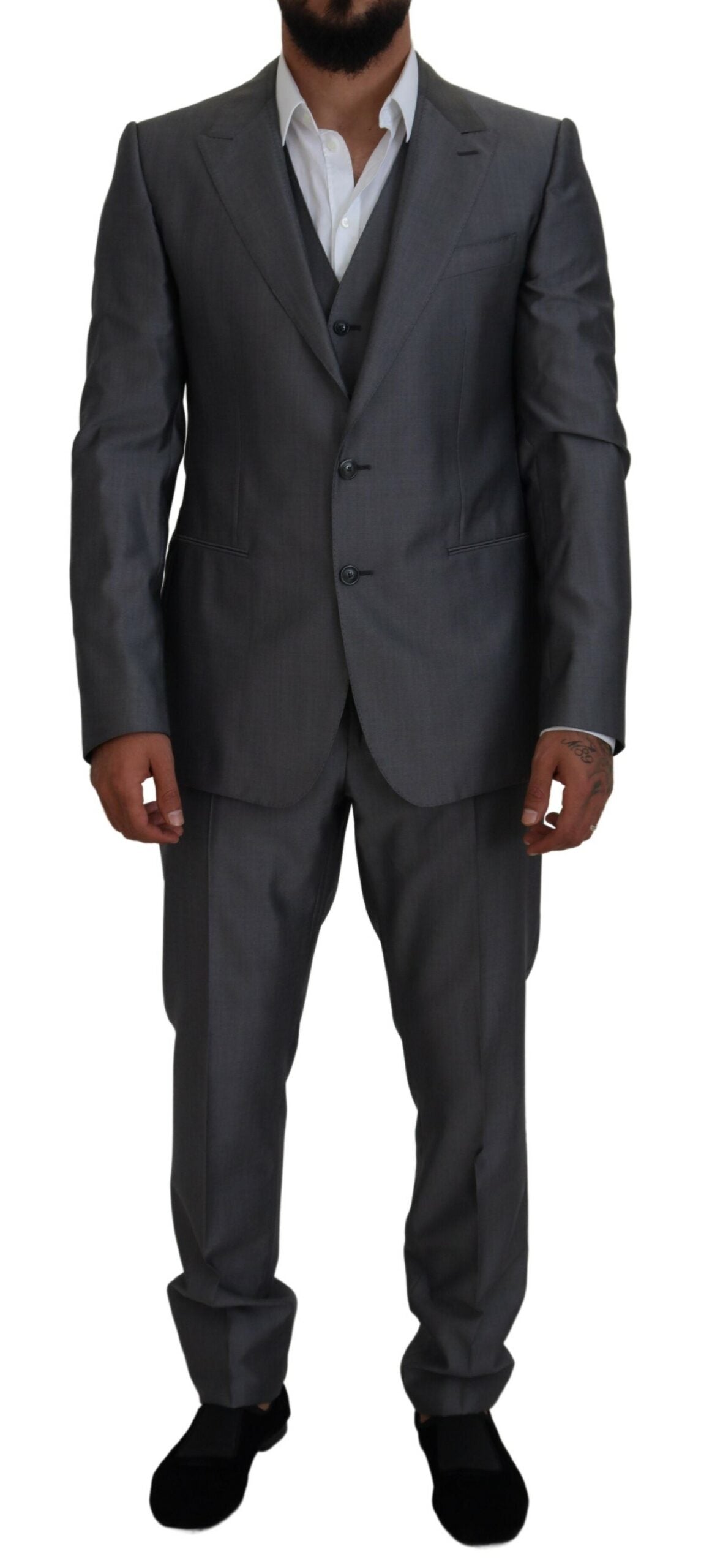 Dolce & Gabbana Gray SICILIA 3 Piece Slim Fit Suit - Zeiniez