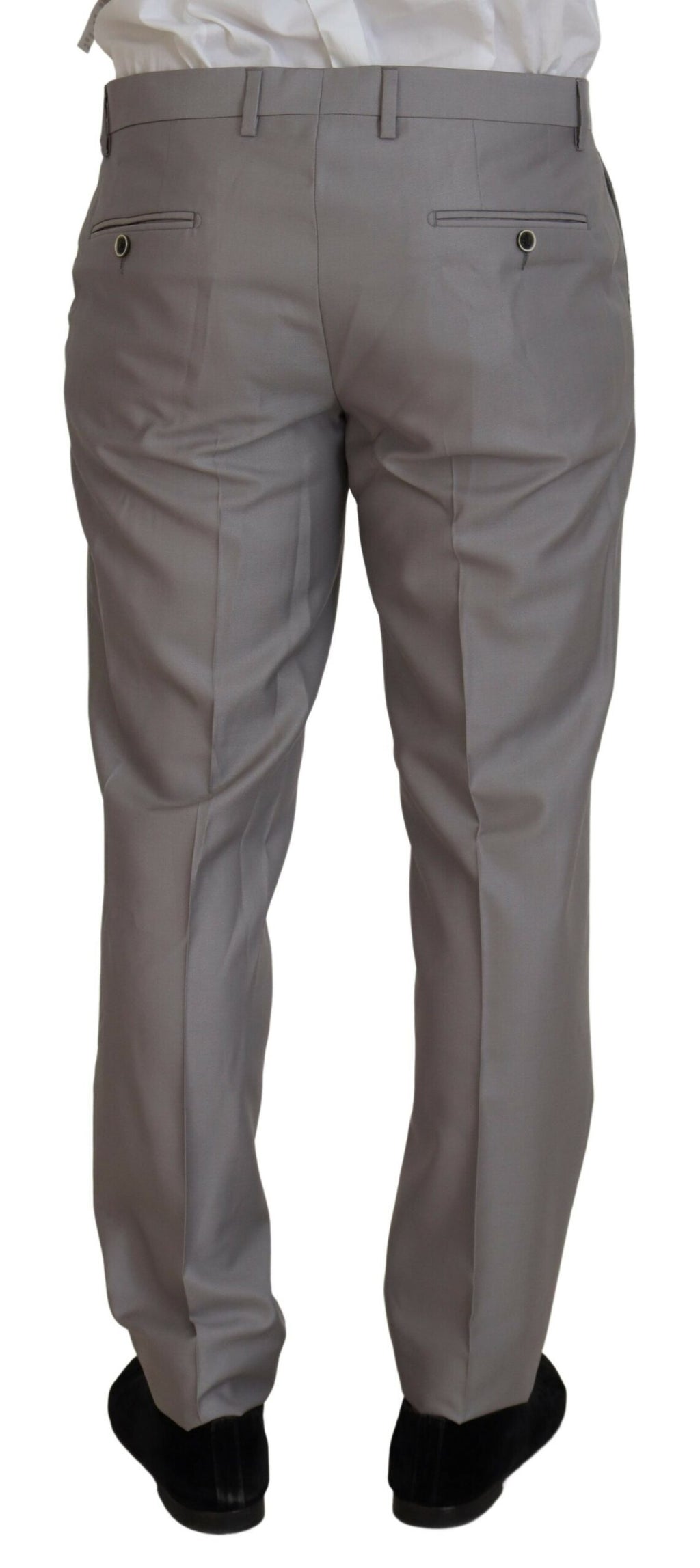 Dolce & Gabbana Silver Wool Silk 3 Piece Slim Fit Suit - Zeiniez