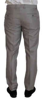Dolce & Gabbana Silver Wool Silk 3 Piece Slim Fit Suit - Zeiniez