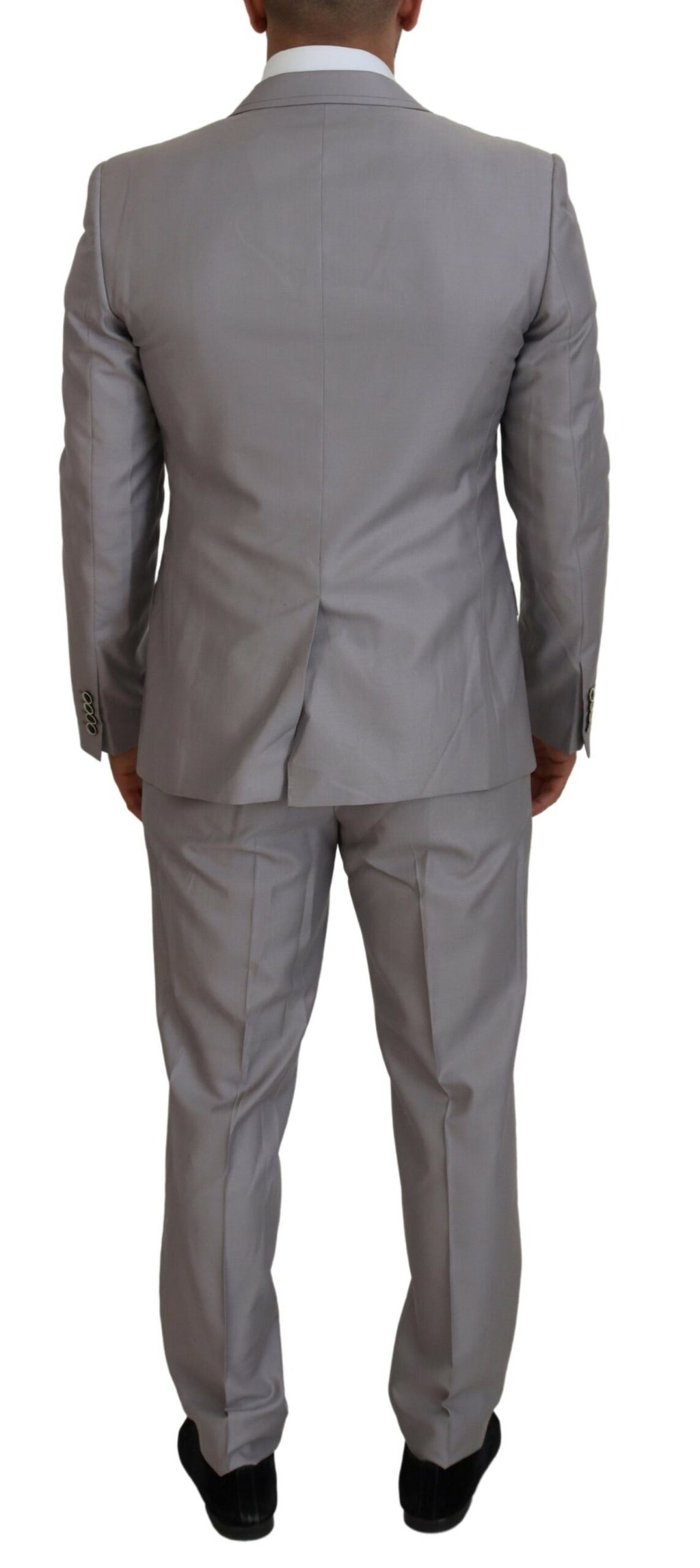 Dolce & Gabbana Silver Wool Silk 3 Piece Slim Fit Suit - Zeiniez