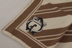 Dolce & Gabbana Brown Stripes DG Logo Square Mens Handkerchief Scarf - Zeiniez
