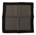 Dolce & Gabbana Black Patterned DG Logo Square Handkerchief Scarf - Zeiniez