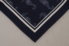 Dolce & Gabbana Blue Seahorse DG Printed Square Handkerchief Scarf - Zeiniez