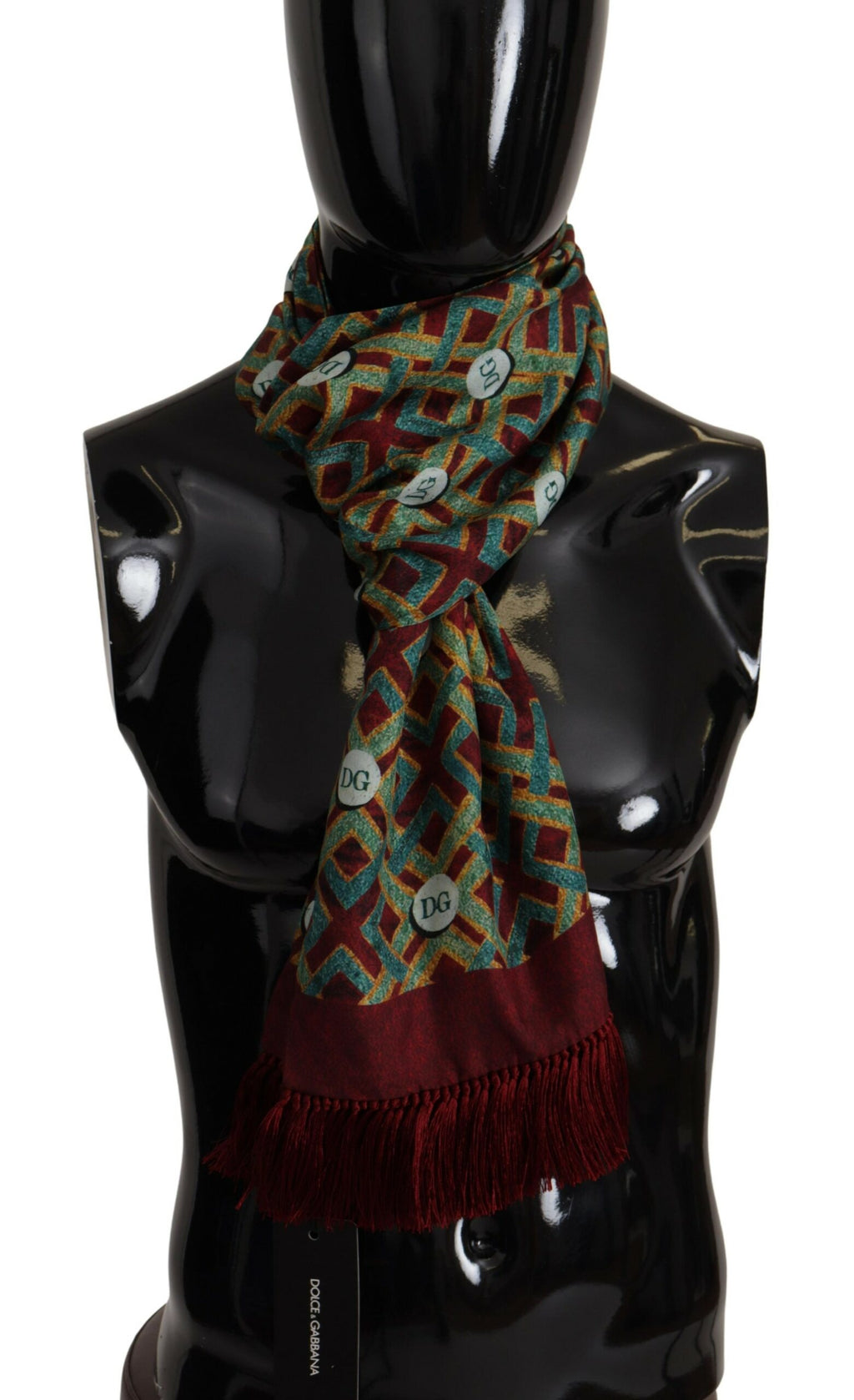 Dolce & Gabbana Multicolor DG Logo Shawl Warm Neck Wrap Fringe Scarf - Zeiniez
