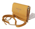Patrizia Pepe Yellow Logo Leather Shoulder Strap Sling Bag - Zeiniez