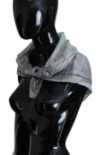 Costume National Gray Print Shawl Foulard Branded Scarf - Zeiniez