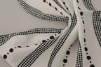 Dolce & Gabbana White Dotted Stripes Square Handkerchief Viscose Scarf - Zeiniez