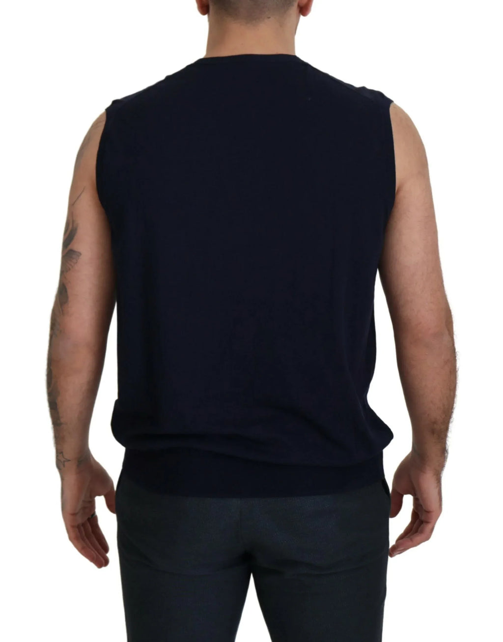 Paolo Pecora Milano Black Cotton V-neck Sleeveless Tank T-shirt - Zeiniez