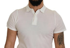 FRADI White Cotton Collared Short Sleeves Polo T-shirt - Zeiniez