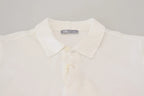 FRADI White Cotton Collared Short Sleeves Polo T-shirt - Zeiniez