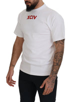 GCDS White Logo Print Cotton Short Sleeves T-shirt - Zeiniez