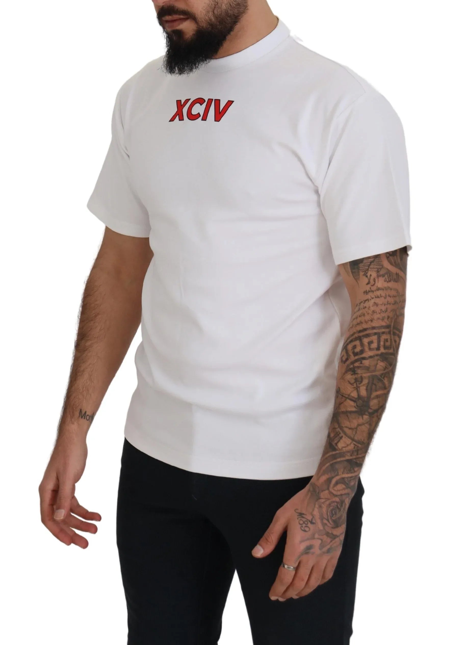GCDS White Logo Print Cotton Short Sleeves T-shirt - Zeiniez