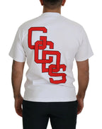 GCDS White Logo Print Cotton Short Sleeves T-shirt - Zeiniez