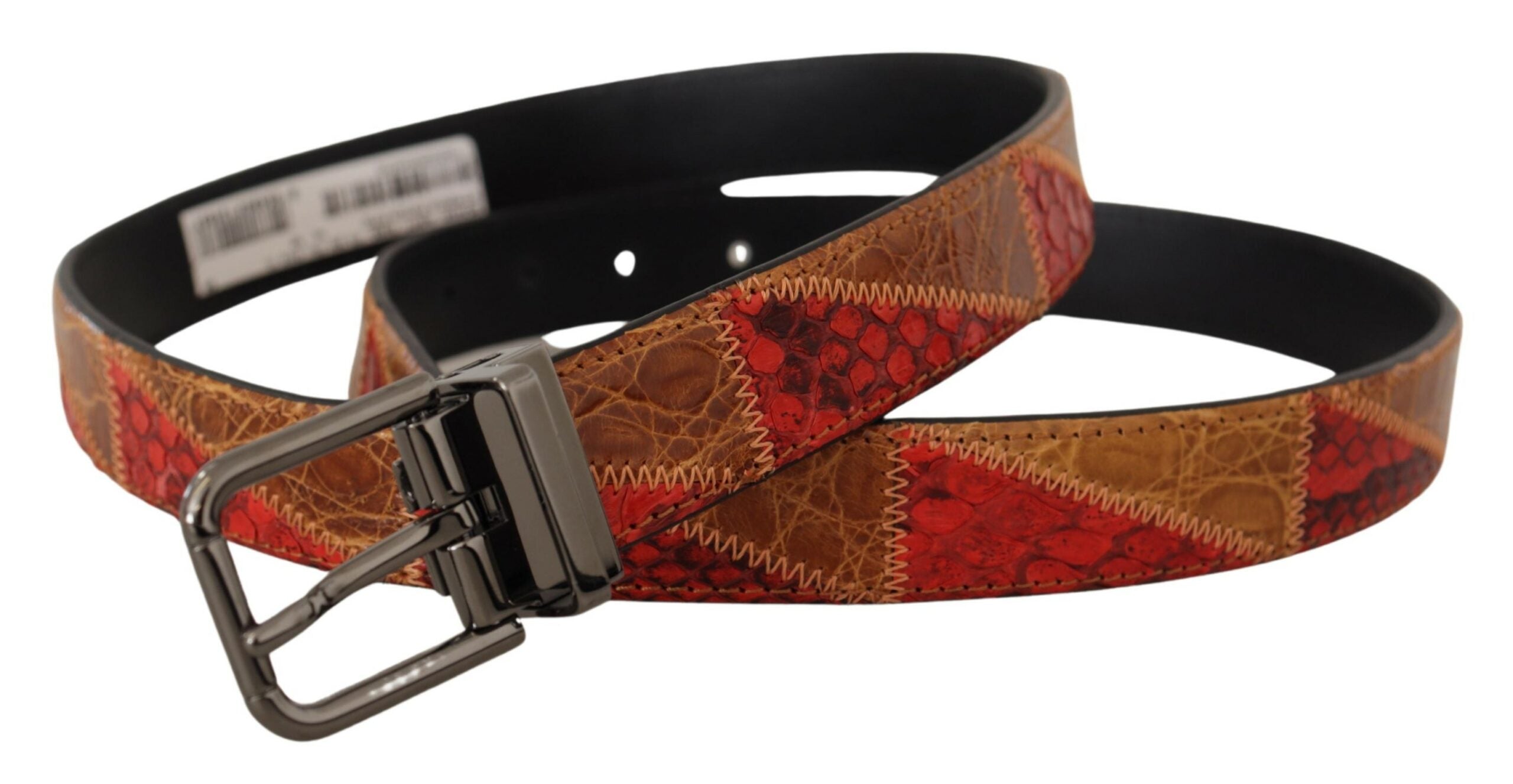 Dolce & Gabbana Multicolor Exotic Vintage Chrome Buckle Belt - Zeiniez