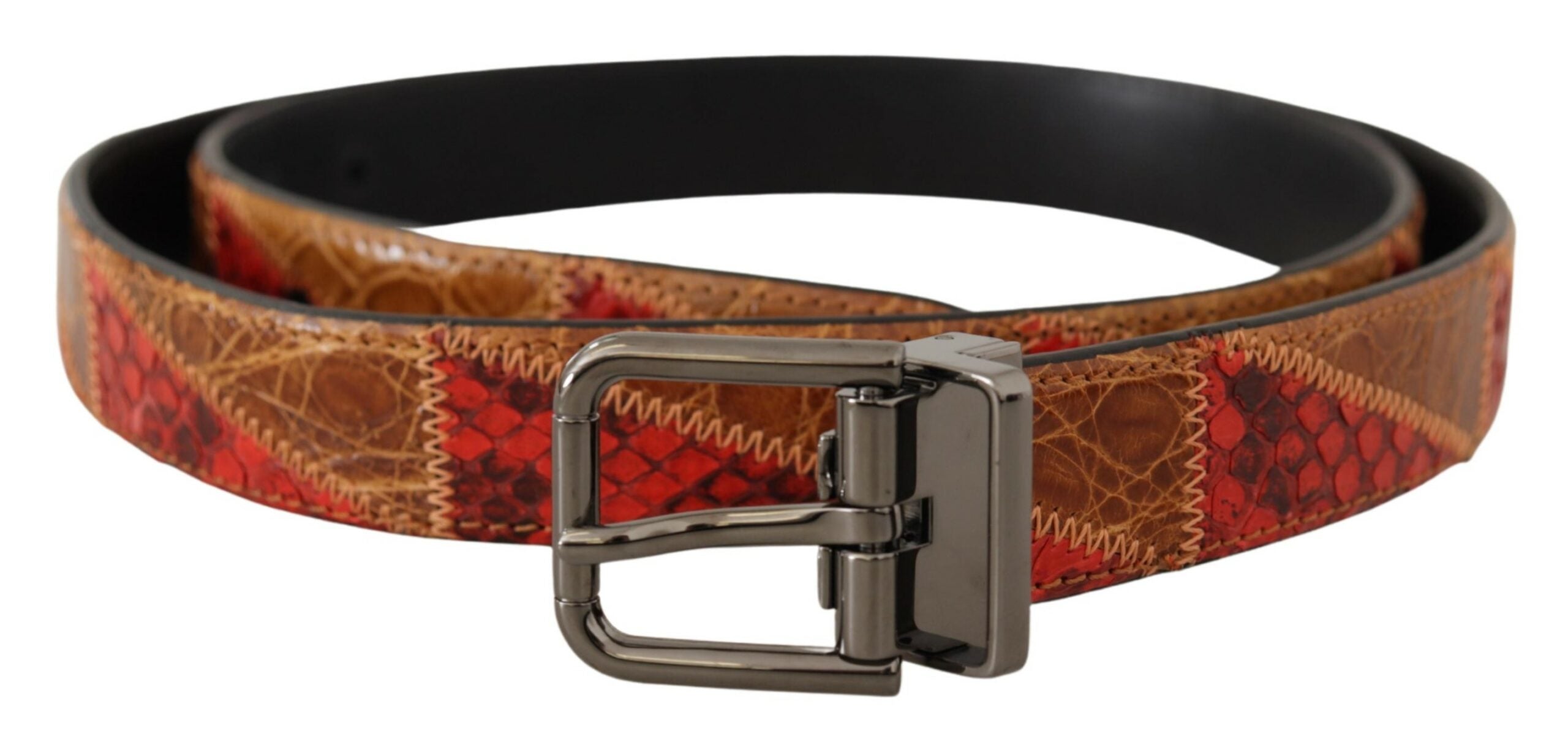 Dolce & Gabbana Multicolor Exotic Vintage Chrome Buckle Belt - Zeiniez