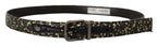 Dolce & Gabbana Gold Black Two-toned Leather Chrome Buckle Belt - Zeiniez