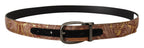 Dolce & Gabbana Multicolor Embossed Leather Black Metal Buckle Belt - Zeiniez