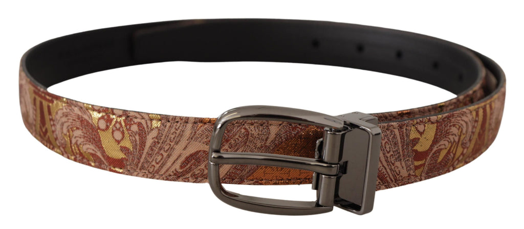 Dolce & Gabbana Multicolor Embossed Leather Black Metal Buckle Belt - Zeiniez