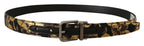 Dolce & Gabbana Multicolor Jacquard Leather Logo Metal Buckle Belt - Zeiniez