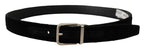 Dolce & Gabbana Black Velvet Silver Tone Metal Logo Buckle Belt - Zeiniez
