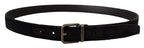 Dolce & Gabbana Black Velvet Silver Tone Logo Metal Buckle Belt - Zeiniez