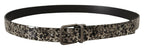Dolce & Gabbana Black Marble Print Leather Gray Logo Belt - Zeiniez