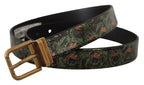 Dolce & Gabbana Multicolor Leather Vernice Pavone Bronze Metal Belt - Zeiniez