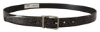 Dolce & Gabbana Black Goccia Glitter Patent Leather Buckle Vernice Belt - Zeiniez